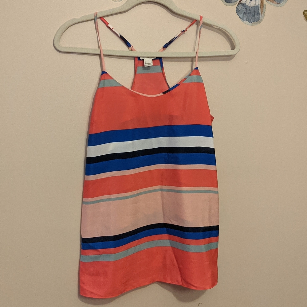 J. Crew Striped Racerback Blouse